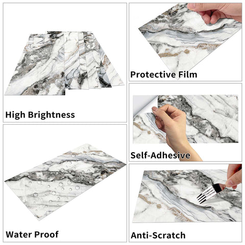 Home Decor Tile Stickers for Bathroom Walls, Stairs,and Kitchen Backsplash