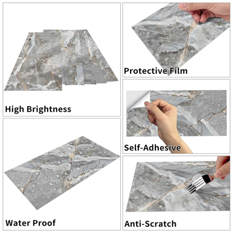 Stick on Wall Tiles for Bathroom Walls, Kitchen Backsplash, and Stairs Home Decor
