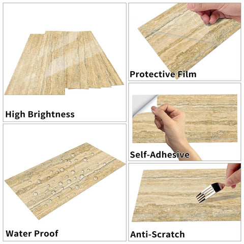 Retro Tile Stickers for Kitchen Backsplash, Bathroom Walls, Stairs, and Home Decor