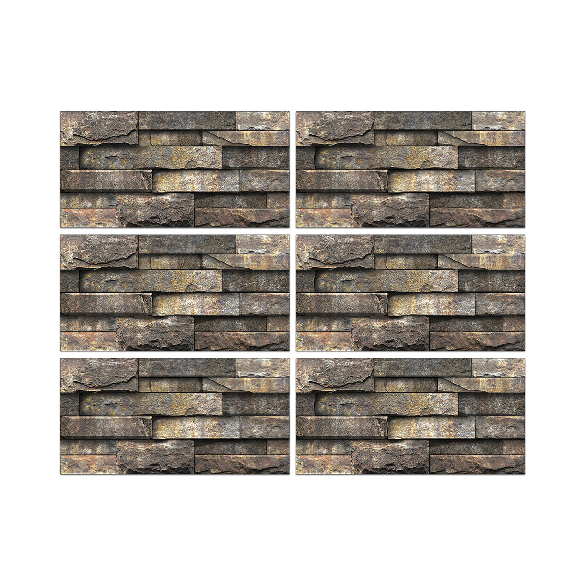 Brown and Grey Stone Texture Wallpaper Rustic Tiles Stickers