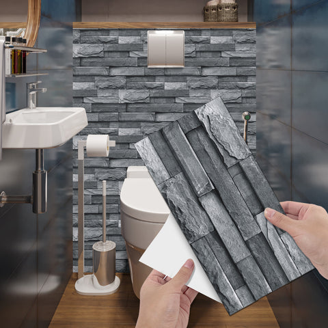 Dark Grey Stone Texture Wallpaper Rustic Tiles Stickers