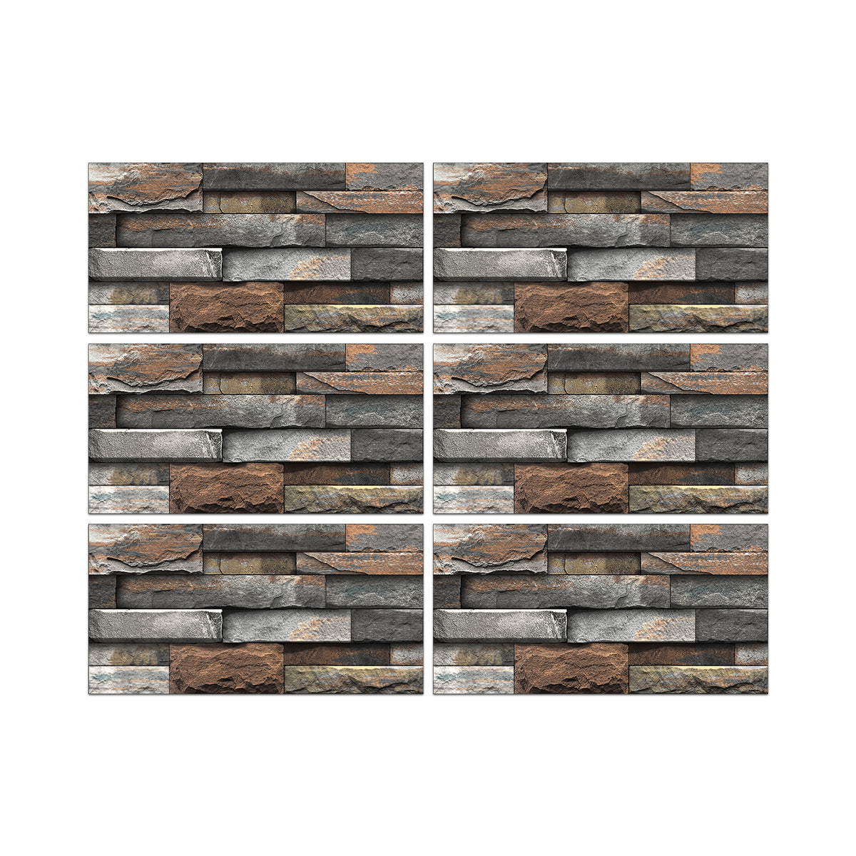 Brown and Dark Grey Stone Texture Wallpaper Rustic Tiles Stickers