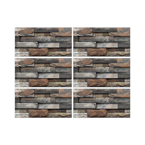 Brown and Dark Grey Stone Texture Wallpaper Rustic Tiles Stickers