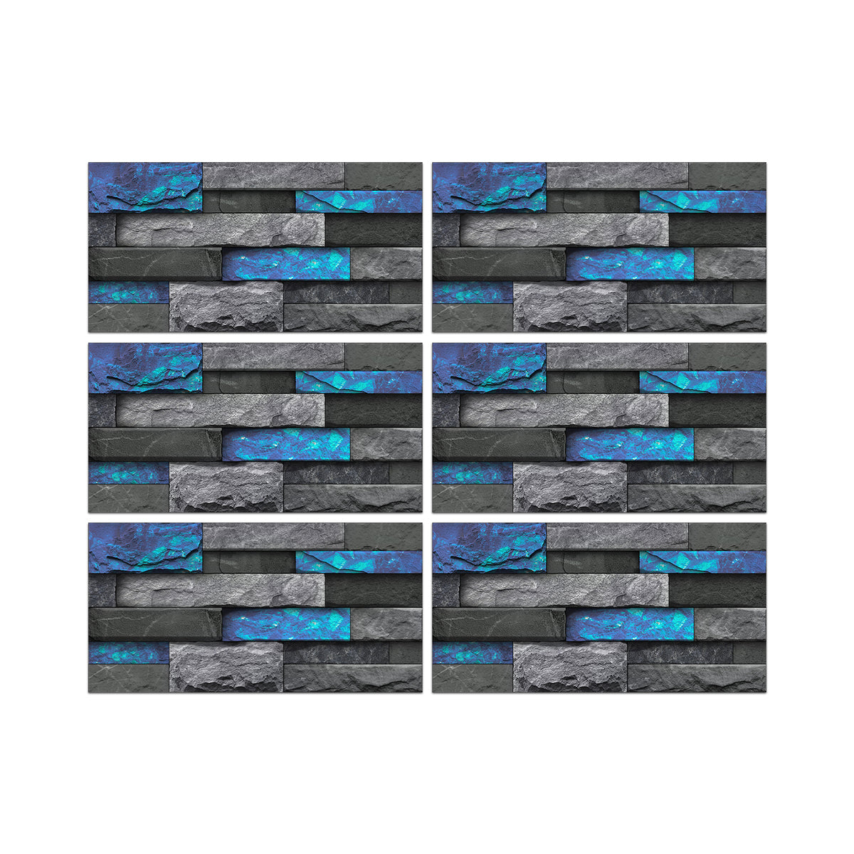 Blue and Black Stone Texture Nature Wallpaper Rustic Tiles Stickers