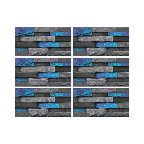 Blue and Black Stone Texture Nature Wallpaper Rustic Tiles Stickers