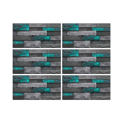 Blue and Green Stone Texture Nature Wallpaper Rustic Tiles Stickers