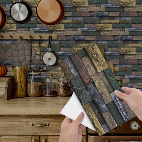 Stick on Wall Tiles for Kitchen, Bathroom, and Stairs, Versatile and Easy to Use