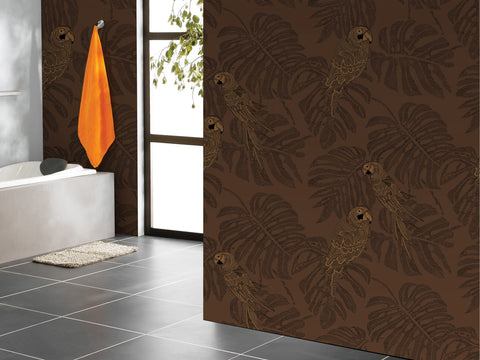 forest theme wallpaper for bathroom