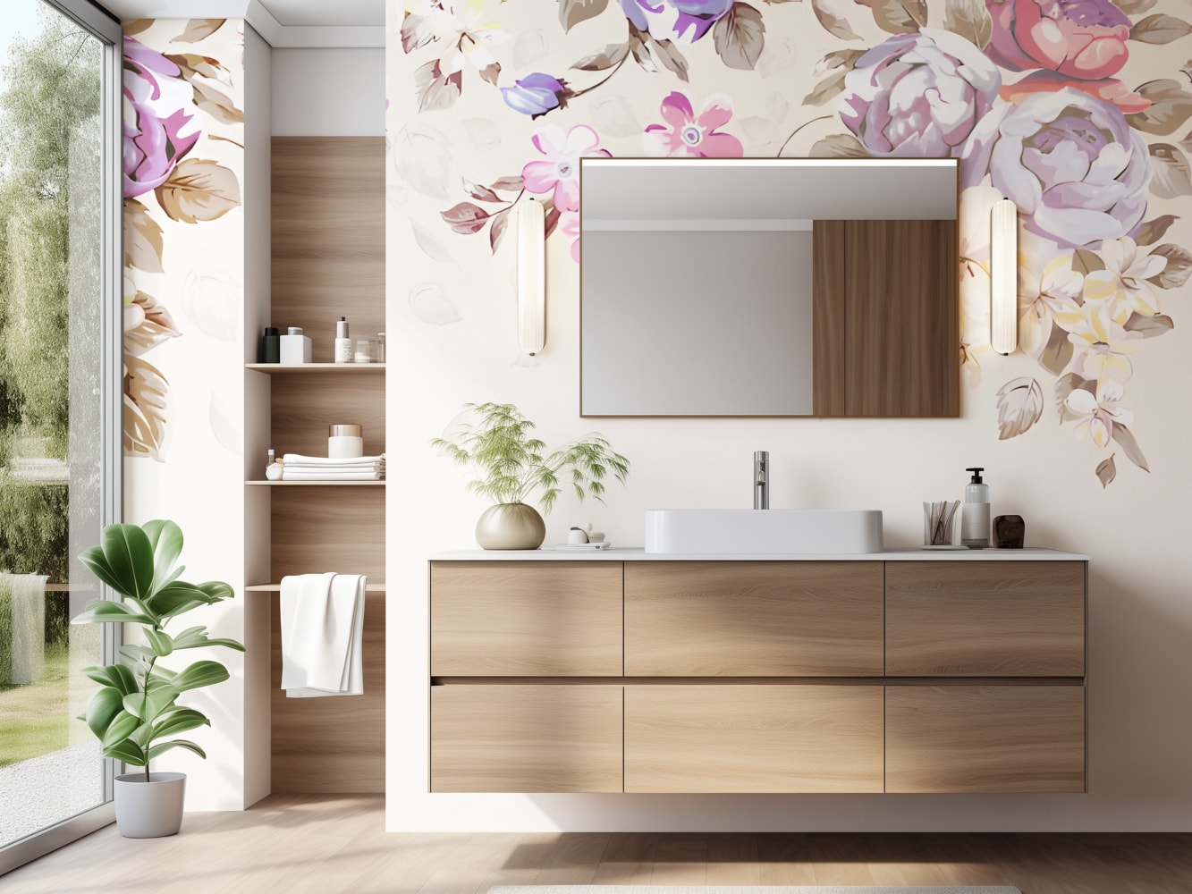 forest wall wallpaper for bathroom