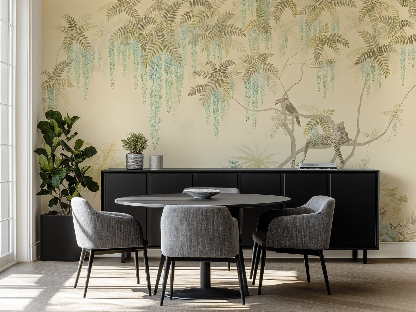 peel and stick forest wallpaper for Dining room