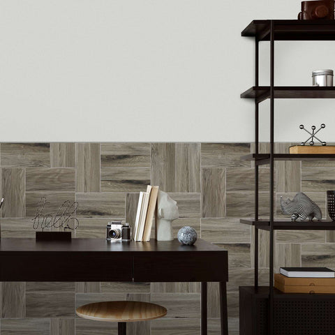 Wood Grain Stickers Waterproof Self-Adhesive Wall Tiles for Kitchen Bathroom Staircase Home Decoration DIY