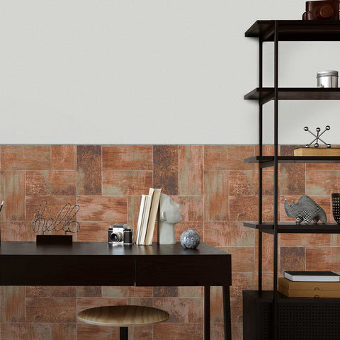 Wood Grain Adhesive Tiles Waterproof Self-Adhesive Wall Tiles for Kitchen Bathroom Staircase Home Decoration