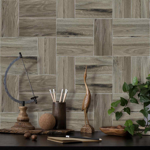 Wood Grain Stickers Waterproof Self-Adhesive Wall Tiles for Kitchen Bathroom Staircase Home Decoration DIY