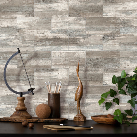 Vintage Grey Barnwood Wallpaper