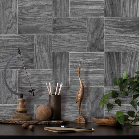 Elegant Gray Wood Texture Wallpaper for Stylish Home Renovation