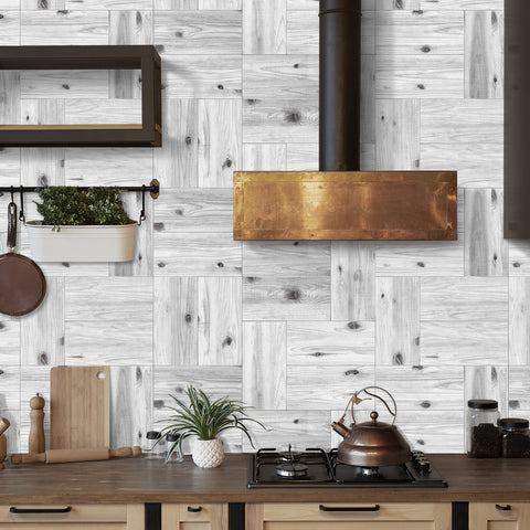 Whitewashed Wood Grain Wallpaper for Modern Minimalist Interiors