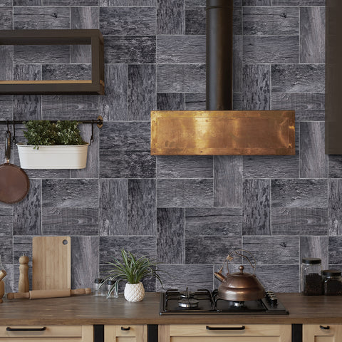 Stylish Dark Wood Effect Wallpaper - Easy Application for Home Decor