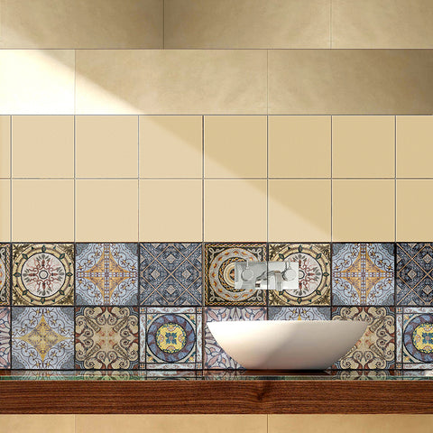 Retro colorful tones: the classical charm of tile stickers