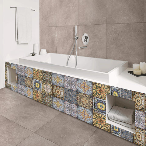 Retro colorful tones: the classical charm of tile stickers