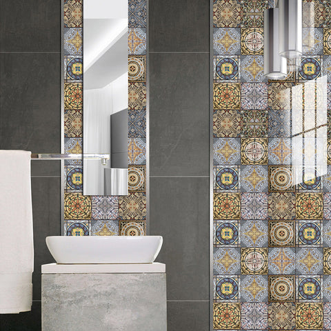 Retro colorful tones: the classical charm of tile stickers