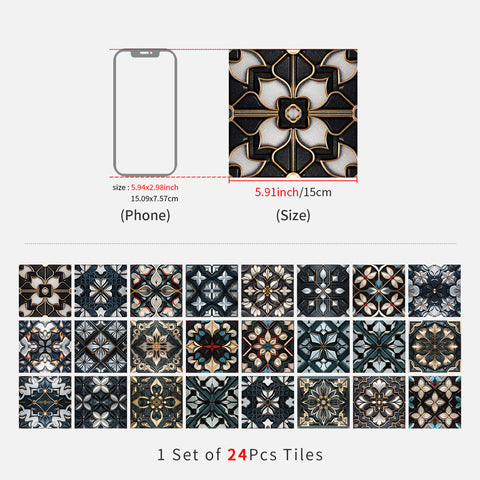 Elegant and charming geometric pattern tile stickers