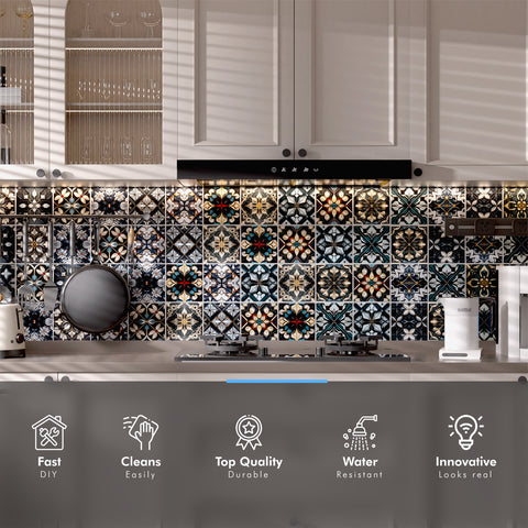 Elegant and charming geometric pattern tile stickers