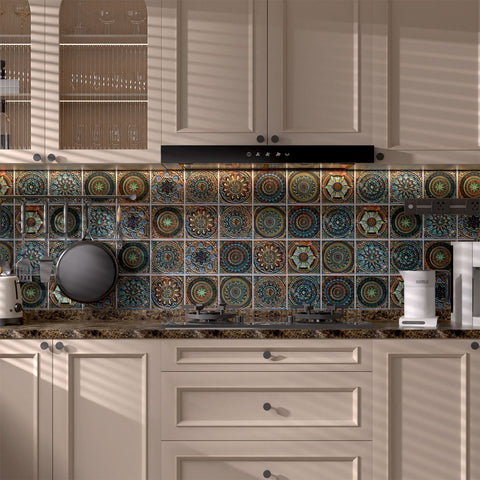 Decor Delights: Enhance Your Home with Tile Series Stickers(Dark Green )