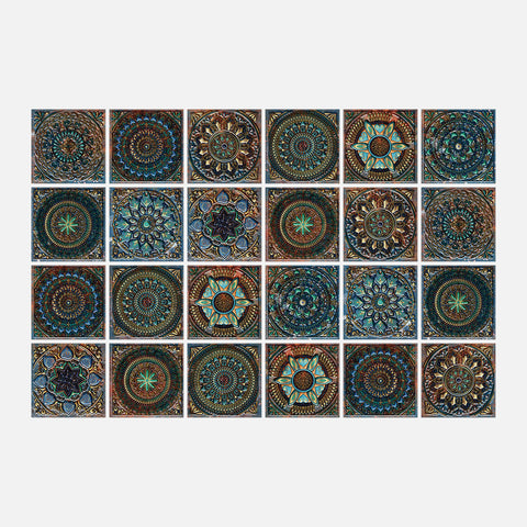 Decor Delights: Enhance Your Home with Tile Series Stickers(Classic Red and Green)