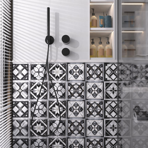 Black and white classic, geometric beauty - a fashionable interpretation of tile stickers