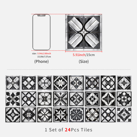 Black and white classic, geometric beauty - a fashionable interpretation of tile stickers