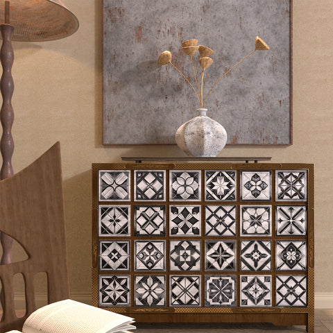 Black and white classic, geometric beauty - a fashionable interpretation of tile stickers