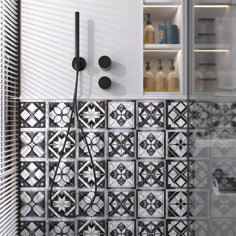Decor Delights: Enhance Your Home with Tile Series Stickers(Black-White)