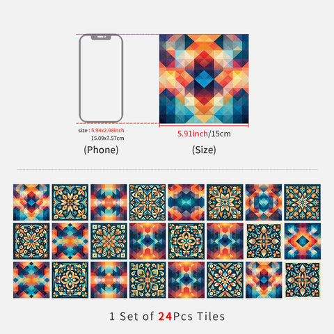 Color Carnival - Geometric Art Tile Sticker