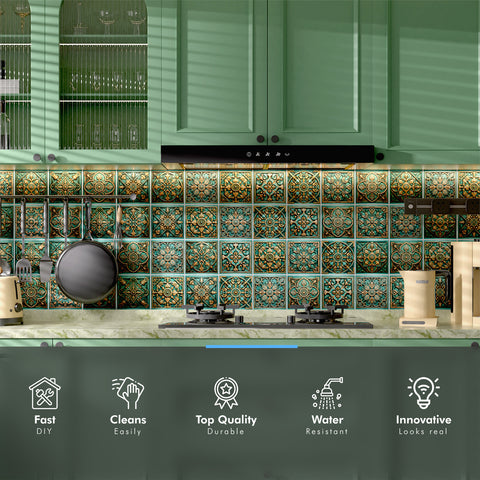 Retro Luxury - Lapis Lazuli Pattern Tile Sticker