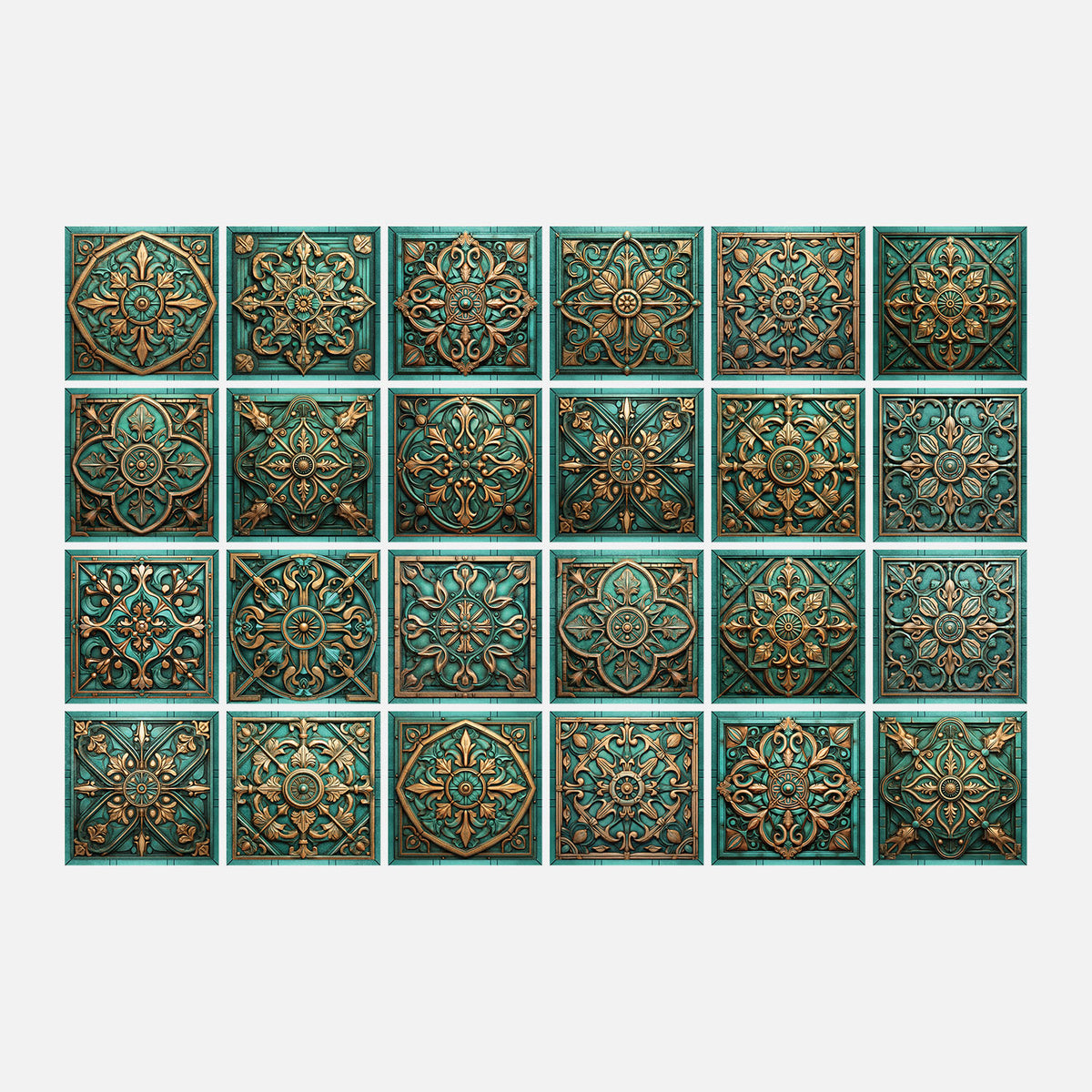 Retro Luxury - Lapis Lazuli Pattern Tile Sticker