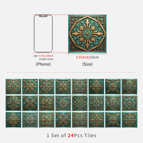 Retro Luxury - Lapis Lazuli Pattern Tile Sticker
