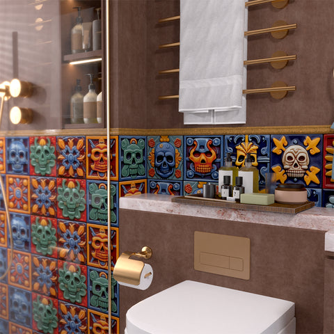 Mysterious Mexico - Skull Theme Tile Sticker