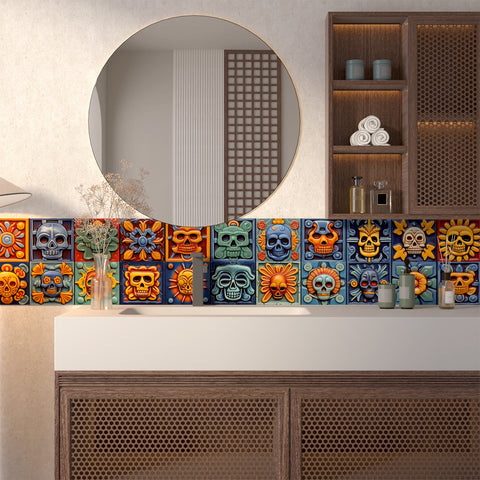Mysterious Mexico - Skull Theme Tile Sticker