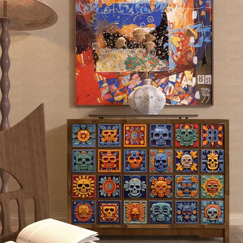 Mysterious Mexico - Skull Theme Tile Sticker
