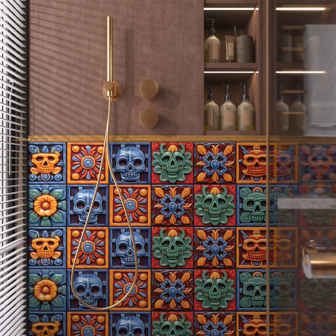 Mysterious Mexico - Skull Theme Tile Sticker