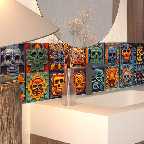 Mysterious Mexico - Skull Theme Tile Sticker