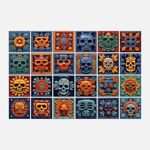Mysterious Mexico - Skull Theme Tile Sticker