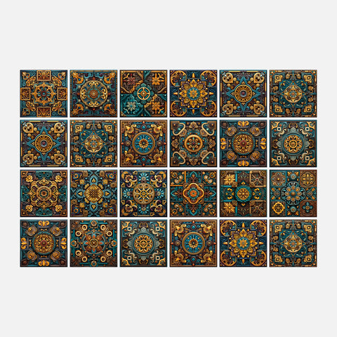 Decor Delights: Enhance Your Home with Tile Series Stickers(Classic Red and Green)