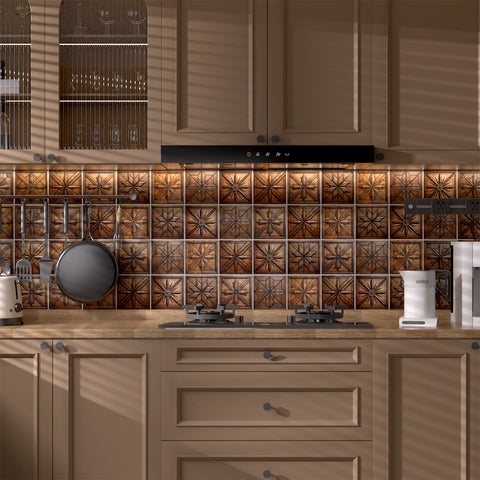 Vintage Teak 3d Wood Wallpaper for Kitchen Remodeling