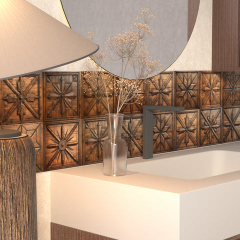 Rustic charm - wood color texture tile