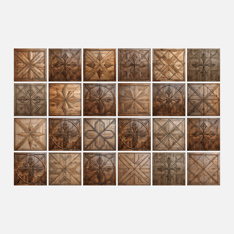 Brown Deep Textured Tile Sticker