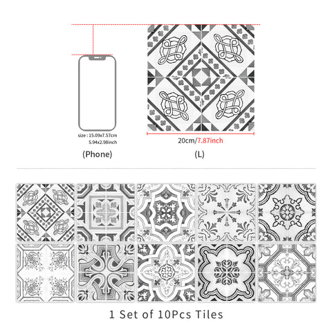 Classic black and white: the eternal beauty of tile stickers