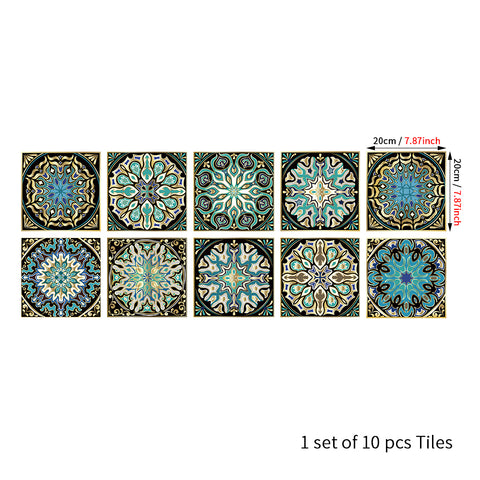 Mysterious blue and gold tone: the exotic style of tile stickers