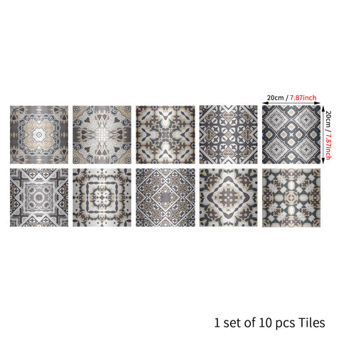 Gray-white rhythm: art tile sticker with irregular patterns