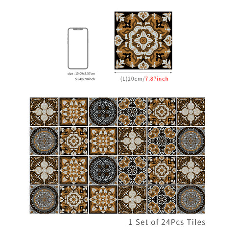 Retro brown-tone tile stickers: interpreting the beauty of classic art